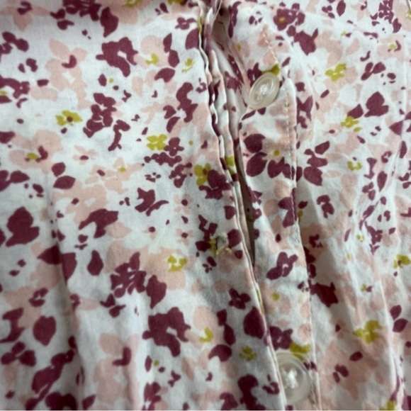 Merona Button Up Shirt Womens Juniors 3 Pink Floral - Picture 9 of 9